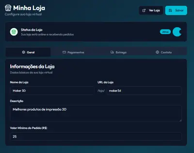 Loja virtual integrada do Calc3D Pro
