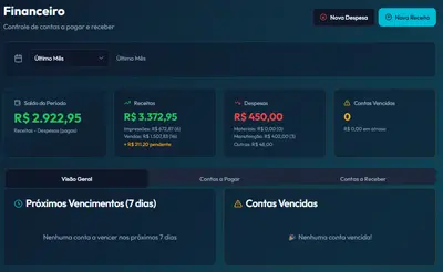 Módulo financeiro do Calc3D Pro